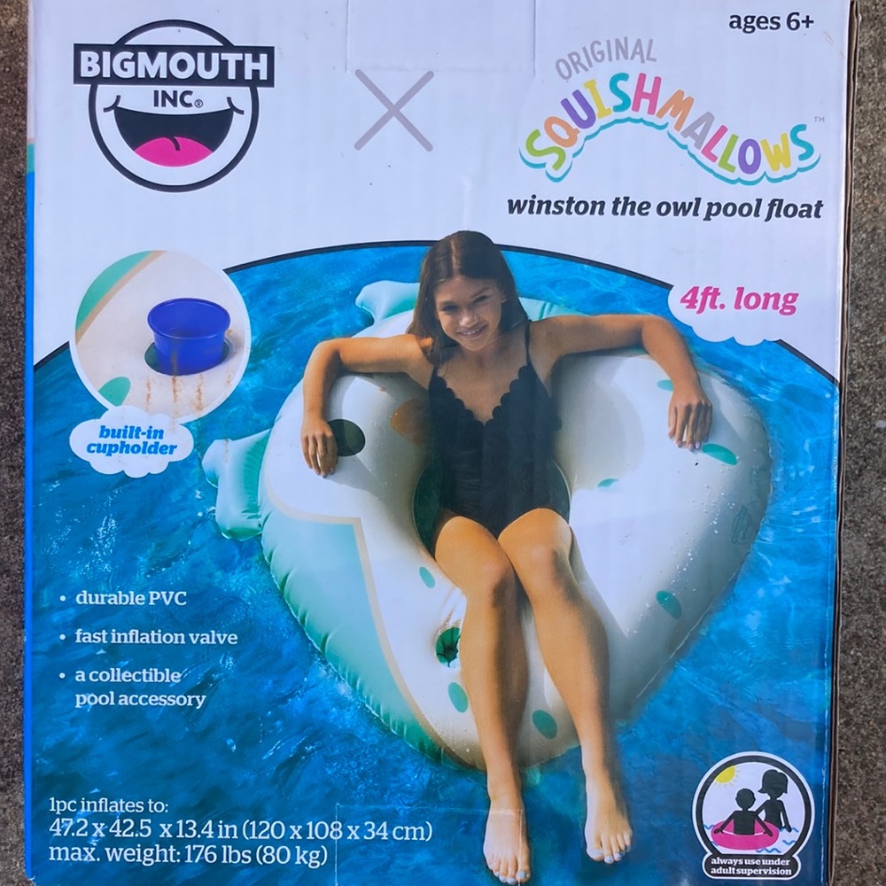 Bigmouth inc squashmallows Winston the owl pool float